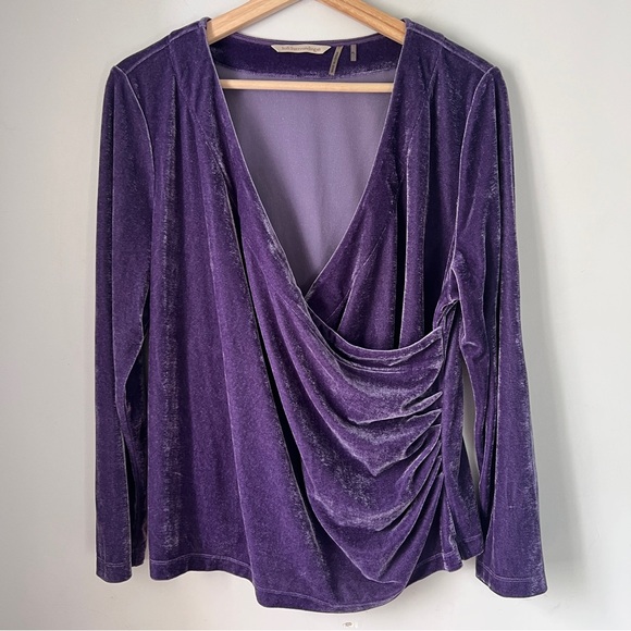 Soft Surroundings Deep Purple Velvet Blouse - Picture 1 of 6